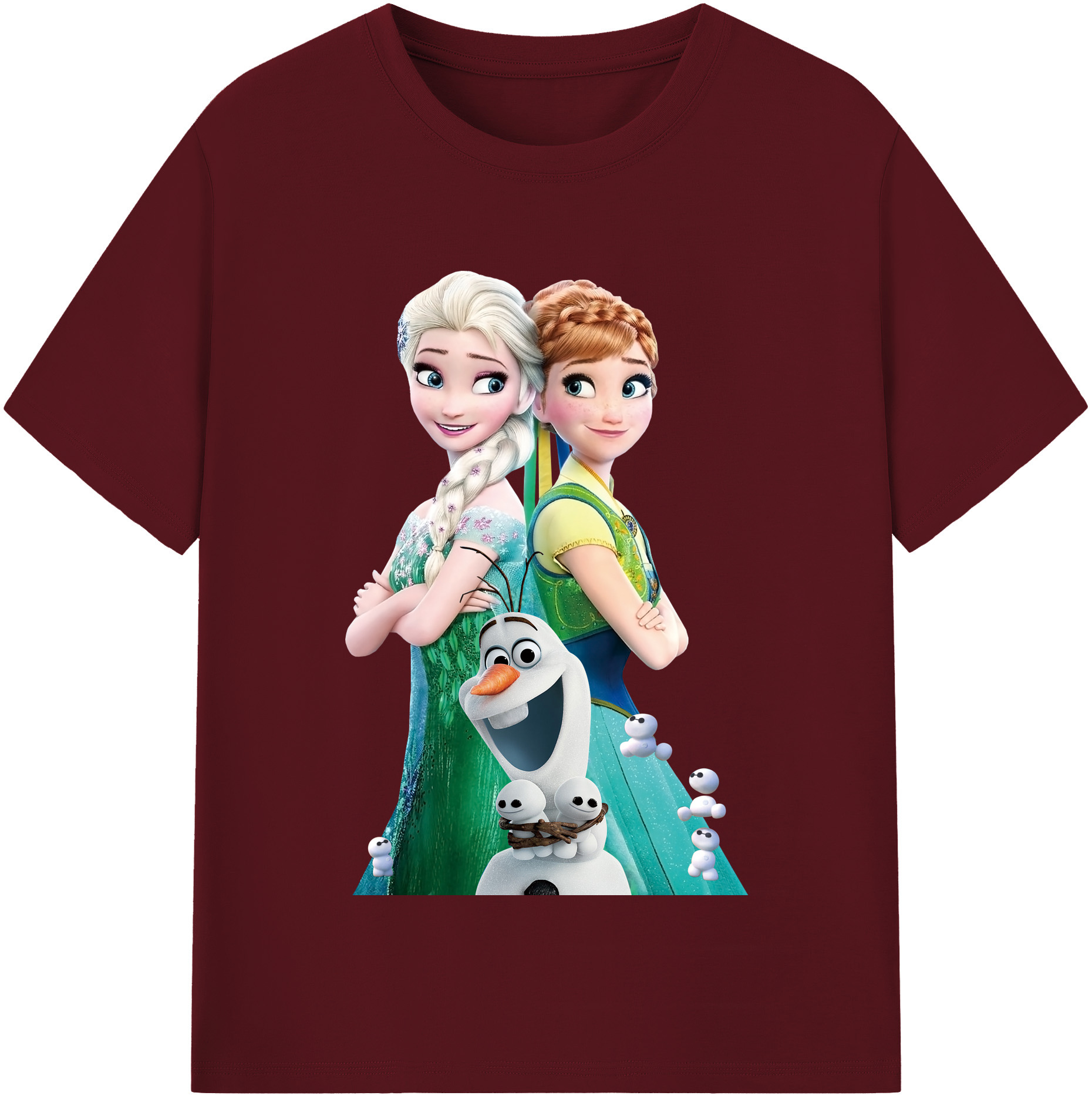 （画像用） アナと雪の女王 アンナ エルサ Frozen Anna Elsa 綿100％半袖Tシャツ（フロントプリント）
